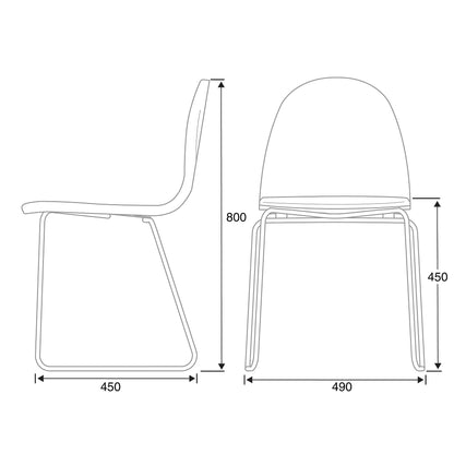 Stol GANDER fra AJ Produkter, H450 mm, stoff, grå