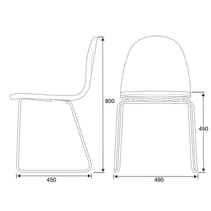 GANDER møteromsstol fra AJ Produkter, stabelbar, høyde 450 mm