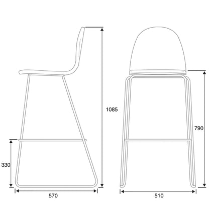 Barstol GANDER fra AJ Produkter, H790 mm, stabelbar