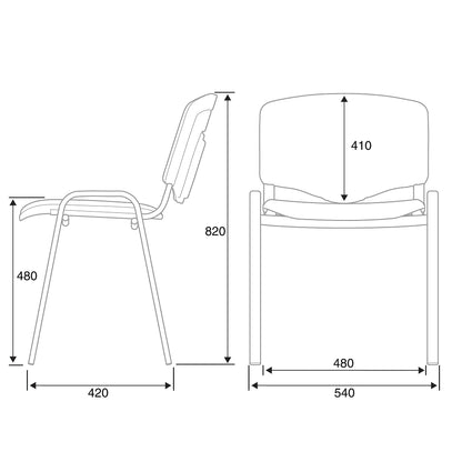 Helt nytt | Konferansestol NELSON, 4-pk., grå/svart
