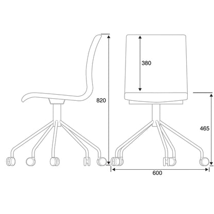 2pk. Konferansestol OTTAWA, uten armlener, hjulstativ, stoff, rød/svart