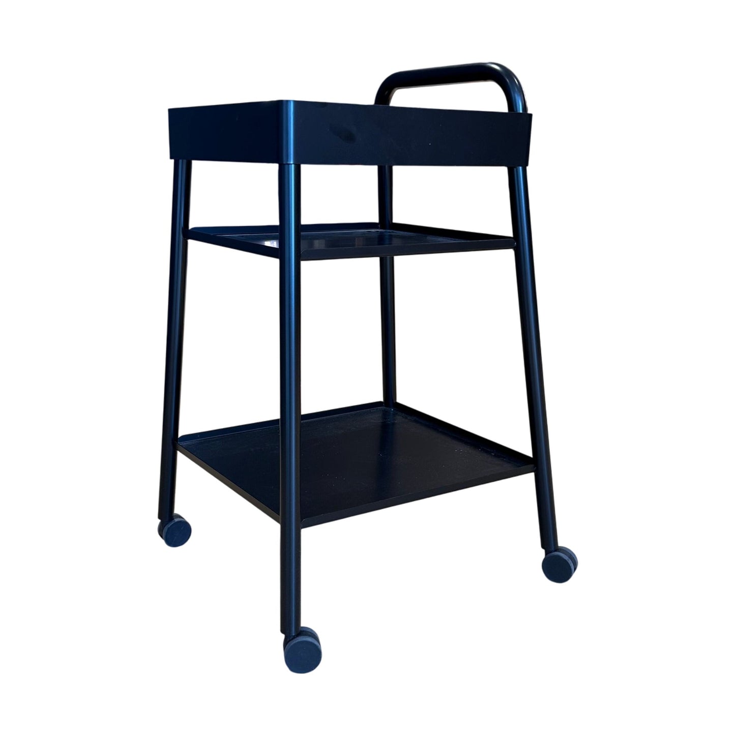 Tralle på hjul i svart metall