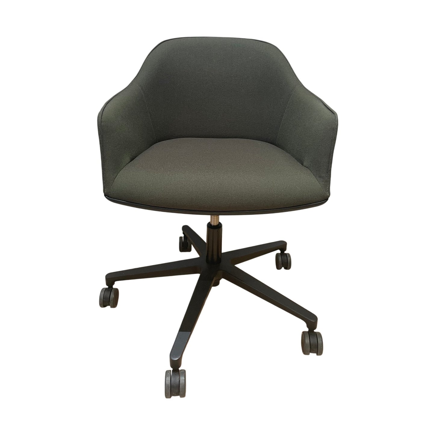 Softshell møteromsstol fra Vitra, grønn, med hjul