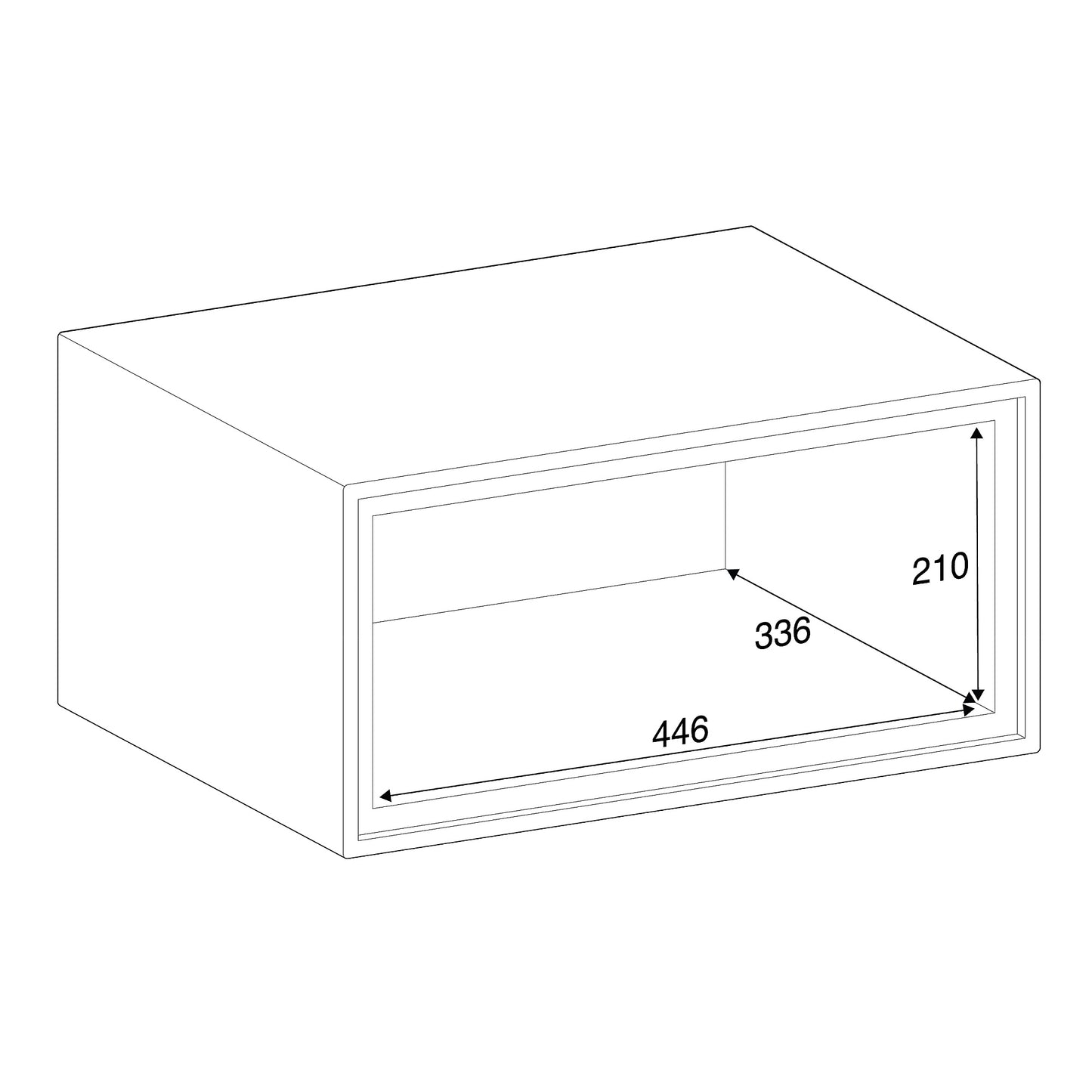 Verdiskap med 3 rom, kodelås, svart