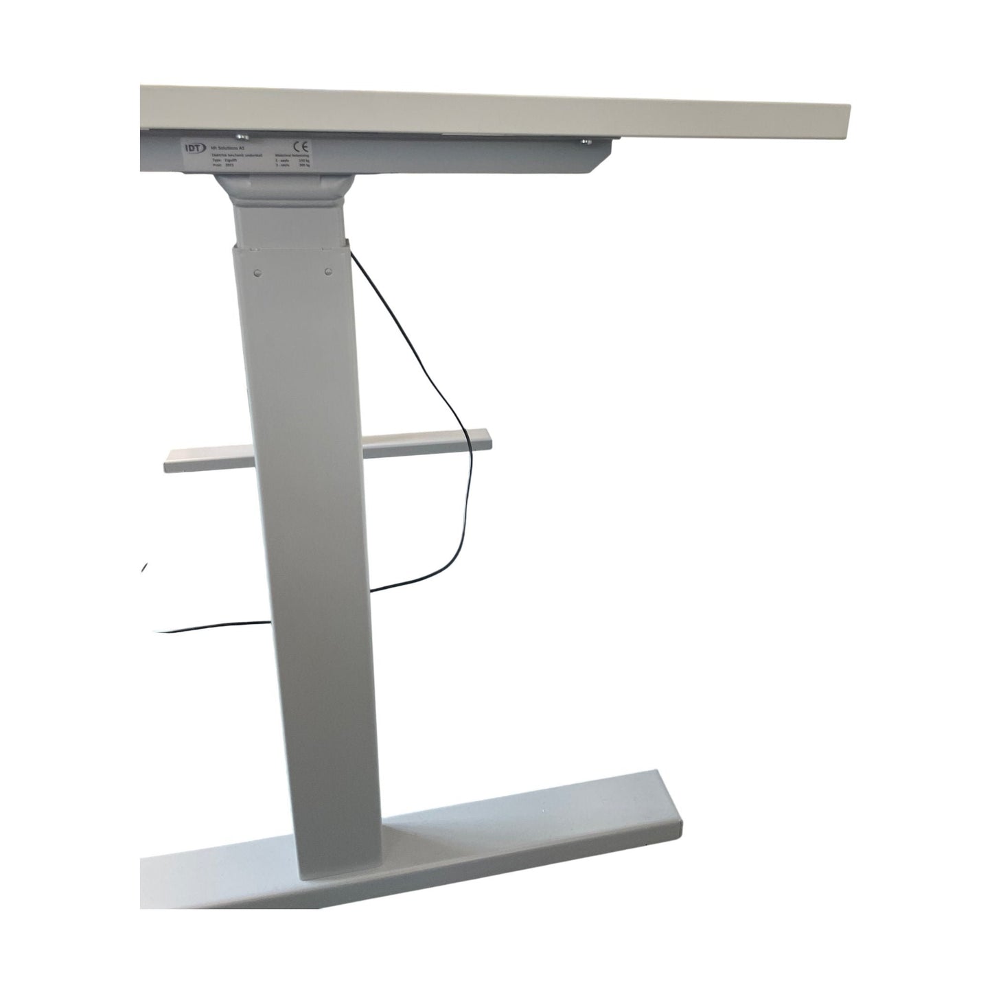 Hvit elektrisk hev/senk skrivebord, laminat, 120x80 cm