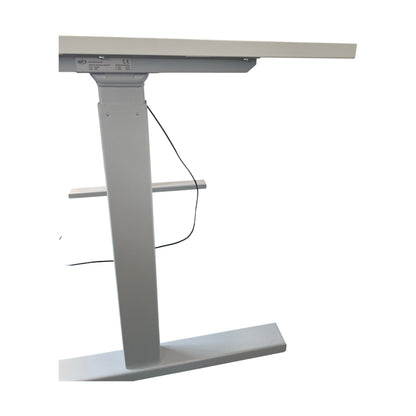Hvit elektrisk hev/senk skrivebord, laminat, 120x80 cm