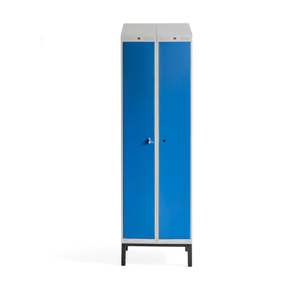 Garderobeskap CLASSIC COMBO, UTEN benstativ, 2 dører, H2100 B600 D550 mm, blå fra AJ Produkter