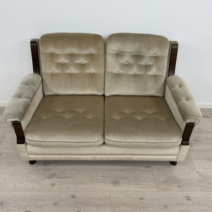 Retro/vintage 2-seter sofa i fløyelsstoff