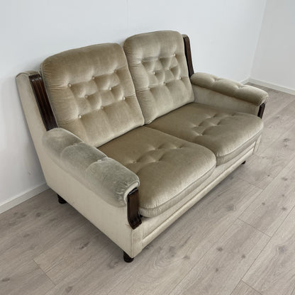 Retro/vintage 2-seter sofa i fløyelsstoff