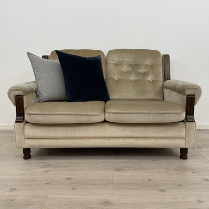 Retro/vintage 2-seter sofa i fløyelsstoff
