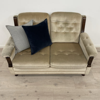 Retro/vintage 2-seter sofa i fløyelsstoff
