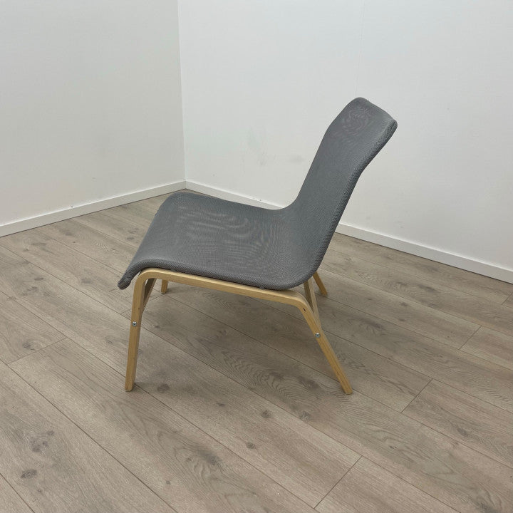 IKEA NOLMYRA lenestol i bjørkefiner/grå farge