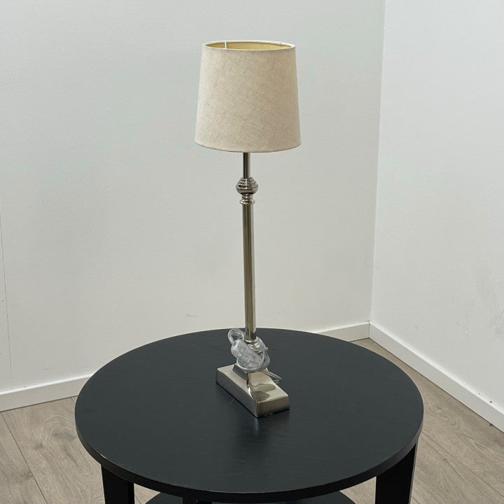 PAREX bordlampe med beige lampeskjerm