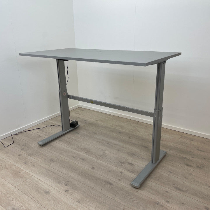 (160x80 cm) Elektrisk hev/senk skrivebord med grå bordplate