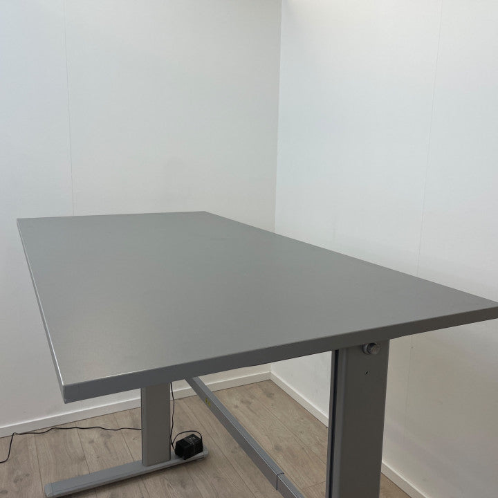 (160x80 cm) Elektrisk hev/senk skrivebord med grå bordplate