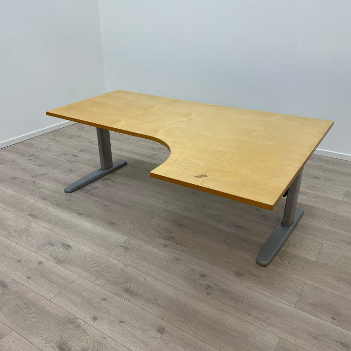 Elektrisk hev/senk skrivebord med trefarget bordplate