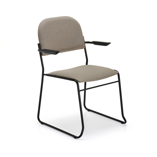 Stol DAWSON, med armlene, beige/svart