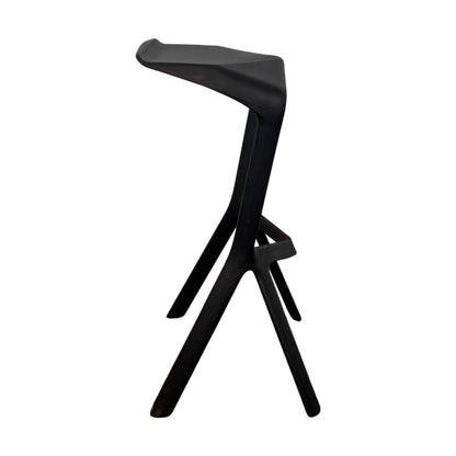 Barstol i sortlakkert stål, 80 cm