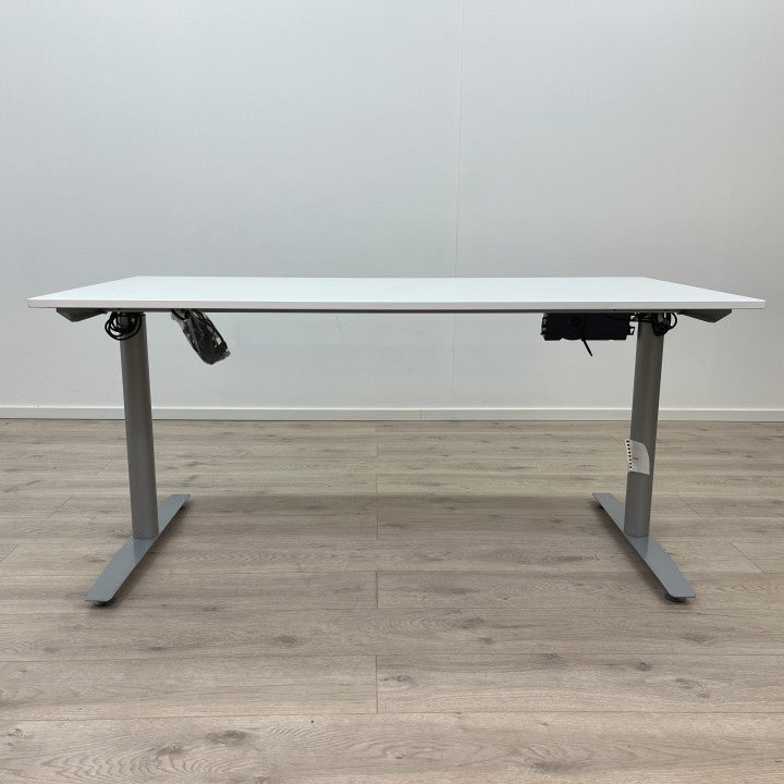 Elektrisk hev/senk skrivebord med hvit bordplate