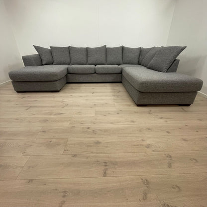 Nyrenset | Stor grå u-sofa med sjeselong