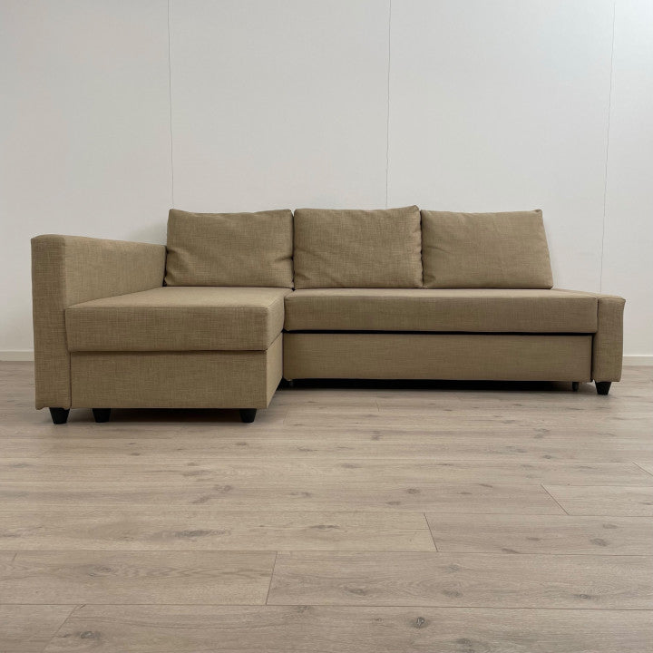 Nyrenset | Beige vendbar IKEA Friheten sovesofa med sjeselong