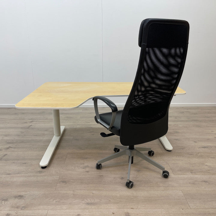 Elektriske hev/senk skrivebord med venstre sving