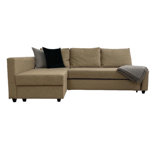 Nyrenset | Beige vendbar IKEA Friheten sovesofa med sjeselong