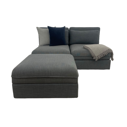 Nyrenset | IKEA Vallentuna modulsofa med puff med oppbevaring