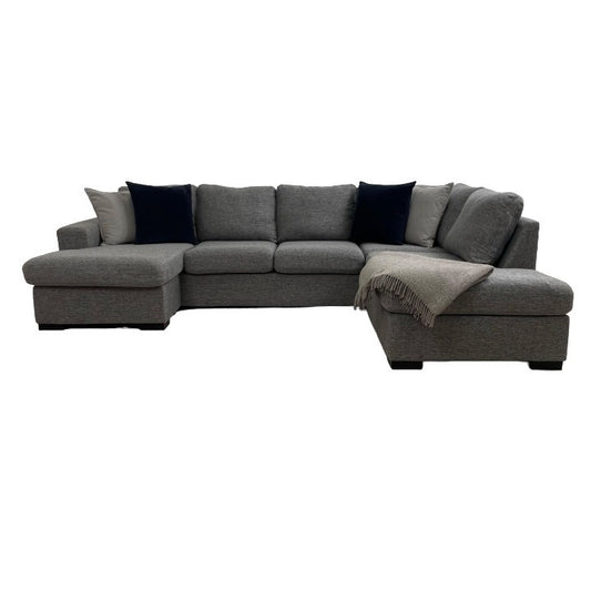 Nyrenset | Grå u-sofa med sjeselong fra A-Møbler