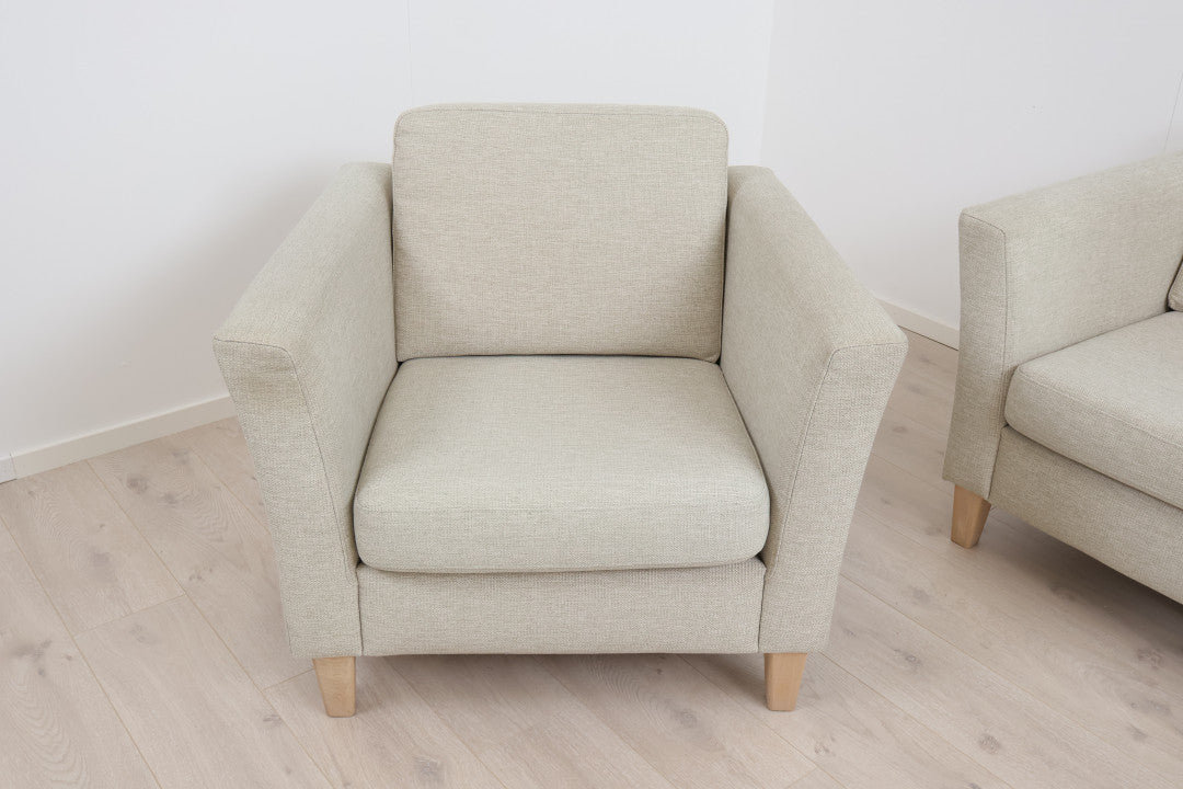 Nyrenset | Beige Vilmers salong med 3-seter sofa og 2 stk lenestoler