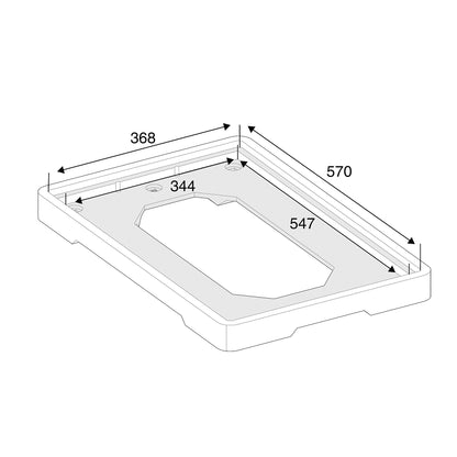 Plasttralle, kapasitet 200 kg, L605 B400 mm