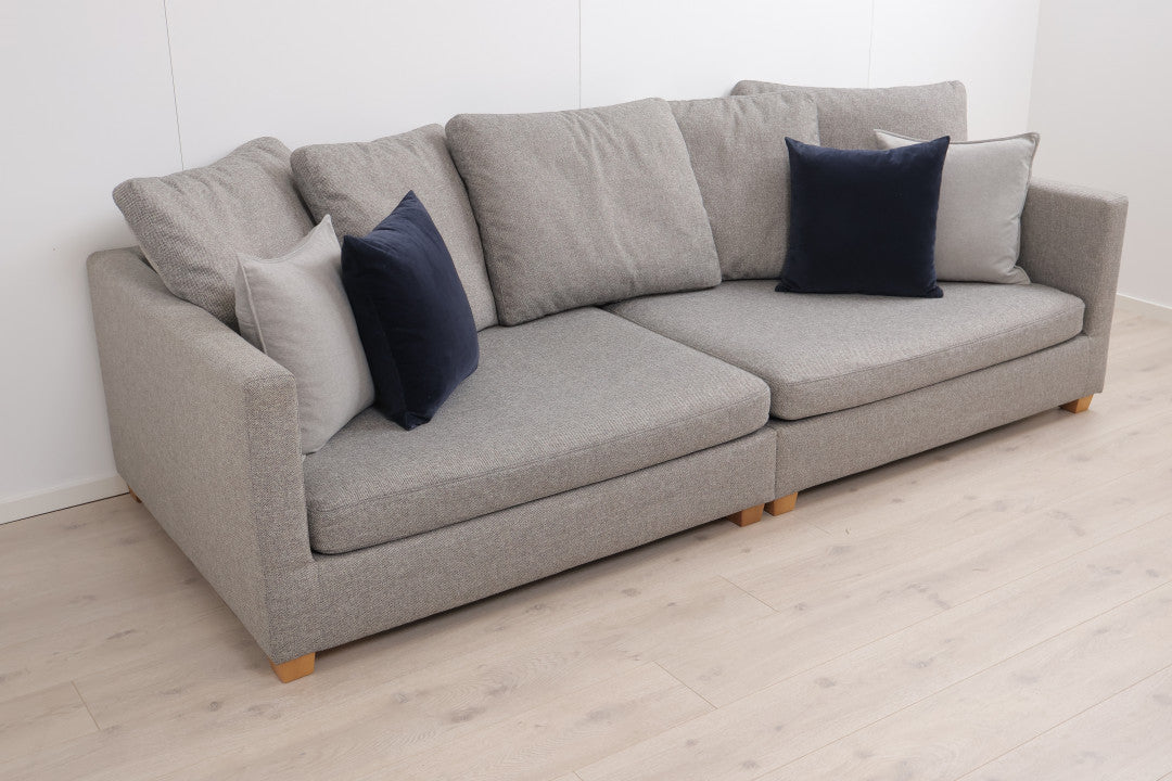 Nyrenset | Grå/beige Habitat Viking 3-seter sofa med dunputer