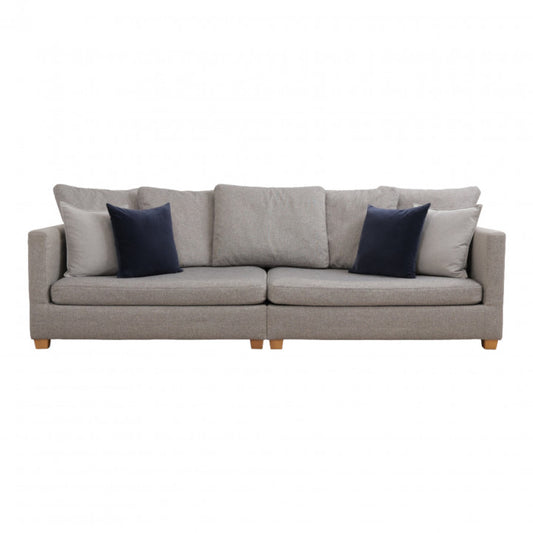 Nyrenset | Grå/beige Habitat Viking 3-seter sofa med dunputer