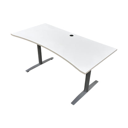 Elektrisk hev/senk skrivebord 140x80 cm, hvit laminat