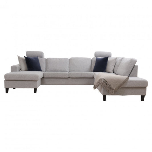 Nyrenset | Lys grå Bohus u-sofa med sjeselong