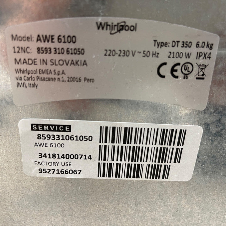 Whirlpool (Mod: AWE6100) toppmatet vaskemaskin
