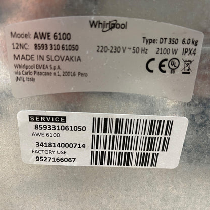 Whirlpool (Mod: AWE6100) toppmatet vaskemaskin