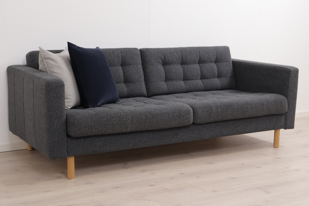 Nyrenset | Mørk grå IKEA Landskrona 3-seter sofa