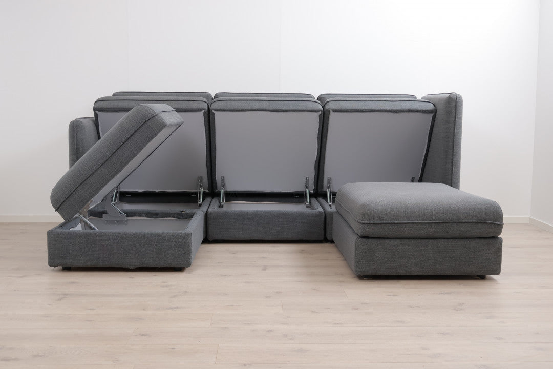 Nyrenset | IKEA Vallentuna u-sofa/modulsofa med 4 stk oppbevaringsmoduler