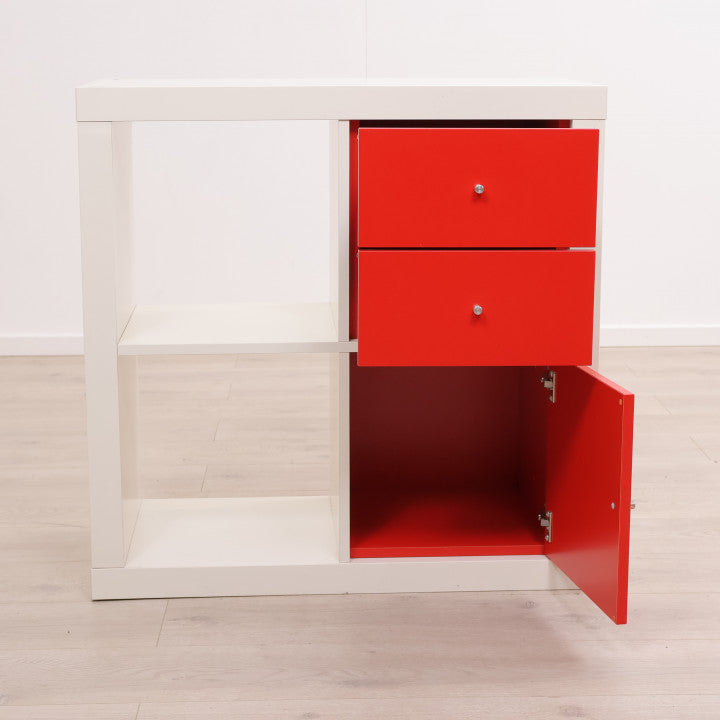 IKEA expedit/kallax kommode i hvit/rød