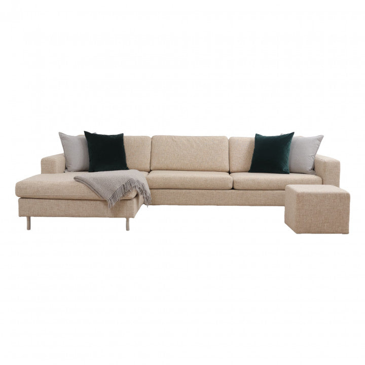 Nyrenset | Beige Bolia Scandinavia 3,5-seter sjeselongsofa/sovesofa med puff