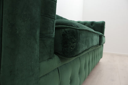 Nyrenset | Chesterfield Lyx 3-seter sovesofa i grønn fløyel