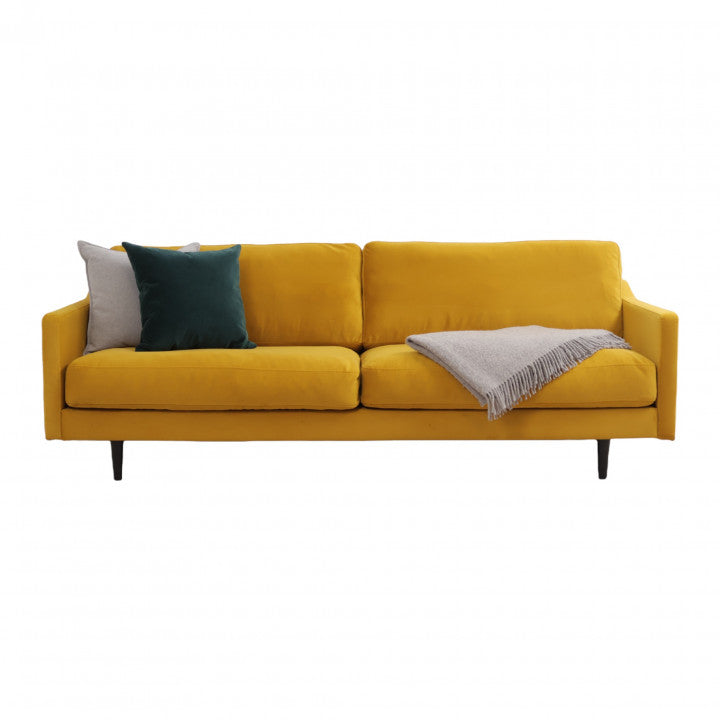 Nyrenset | Hilmers Flex 3-seter sofa i fløyelsstoff med dunputer