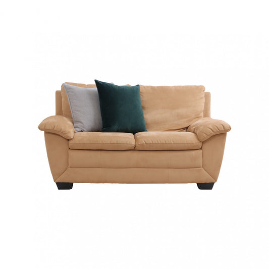 Nyrenset | Brun/beige 2-seter sofa i semsket skinn