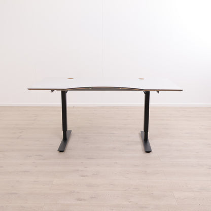Manuelt hev/senk skrivebord med sort understell