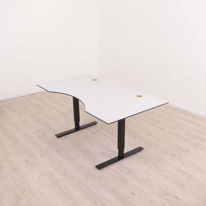 Manuelt hev/senk skrivebord med sort understell