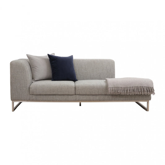 Nyrenset | Grå/beige 2,5-seter sofa med åpen ende