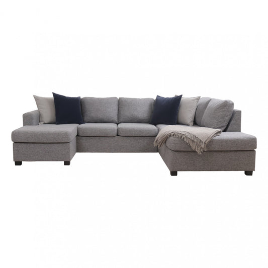 Nyrenset | Grå Oslo u-sofa med sjeselong fra A-Møbler