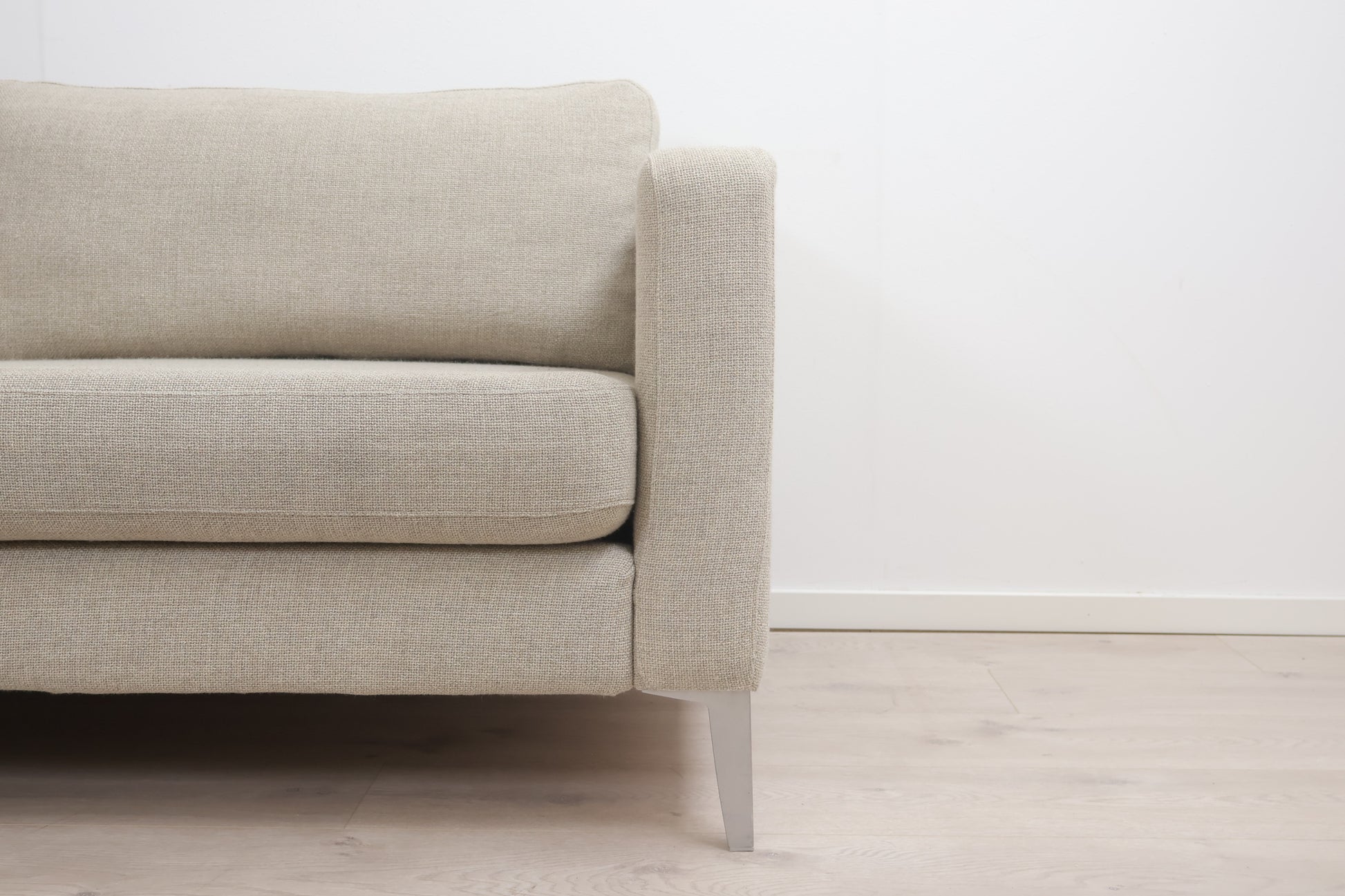 Nyrenset | Beige IKEA Karlstad 3-seter sofa med puff