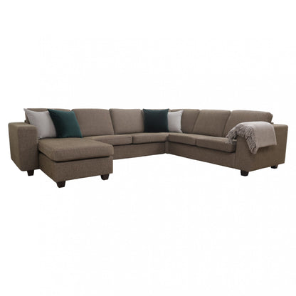 Nyrenset | Brun/grønn Palma u-sofa med hjørne og sjeselong fra SITS